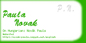 paula novak business card